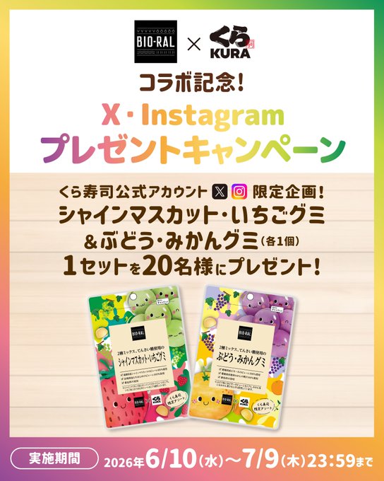 くら寿司限定グミセットが20名に当たる懸賞